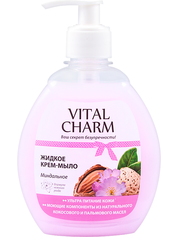 Vital Charm Liquid Cream Soap “Almond” dispenser