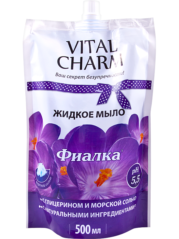 Vital Charm Liquid soap with glycerin and sea salt “Violet” doypack