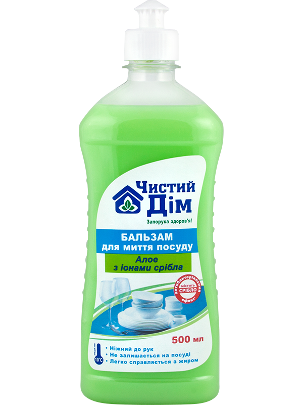 “Chistuy Dim” Dishwashing detergent “Aloe with silver ions” bottle