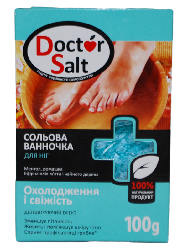 Doctor Salt Сольова ванночка для ніг ОХОЛОДЖЕННЯ І СВІЖІСТЬ