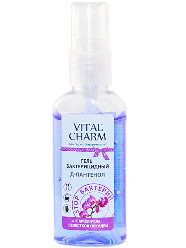 Vital Charm Гель бактерицидний  Д-Пантенол «С ароматом лепестков орхидеи»