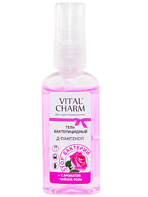 Vital Charm Гель бактерицидний  Д-Пантенол «С ароматом чайной розы»