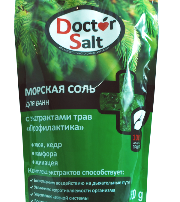 Doctor Salt Морська сіль для ванн з екстрактами трав «Профілактика» 530 г