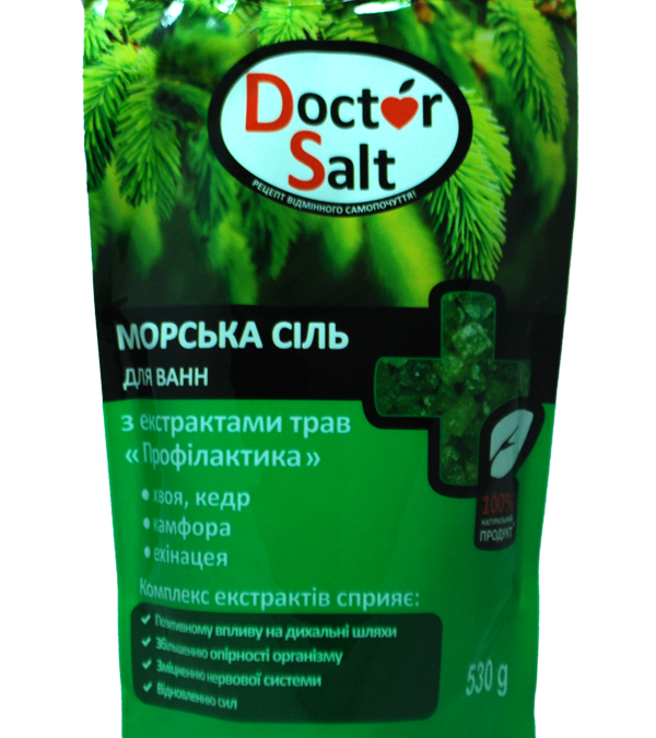 Doctor Salt Морська сіль для ванн з екстрактами трав «Профілактика» 530 г