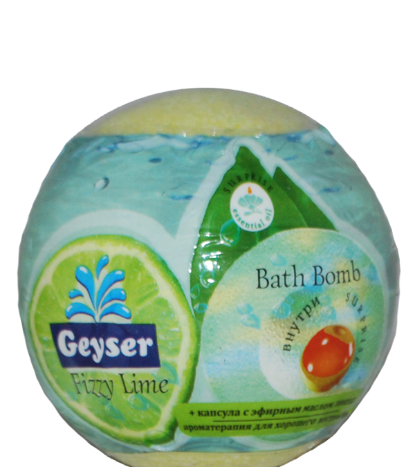 Geyser Бомба для ванн з капсулою ефірної олії лимона «Fizzy Lime» 140 г