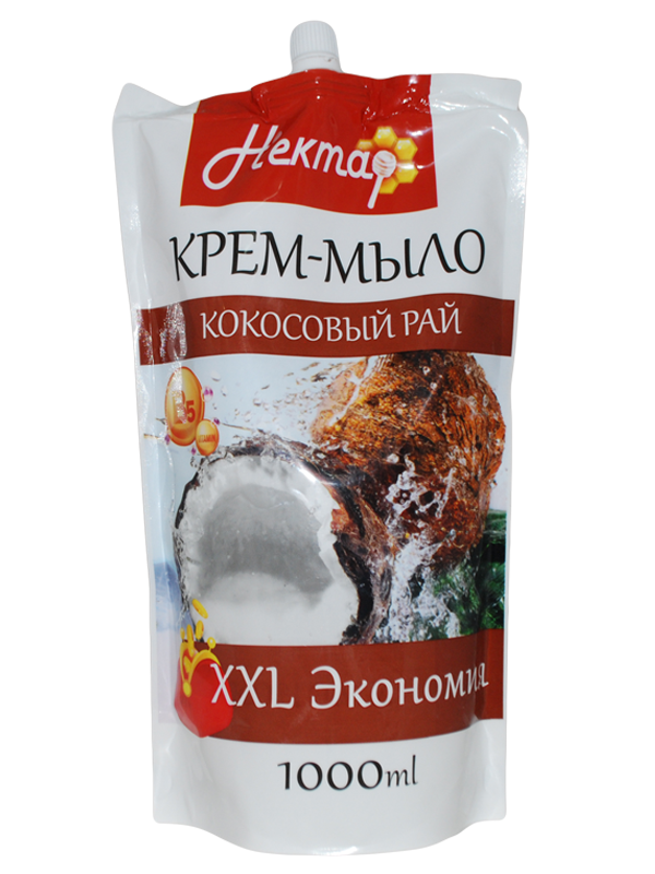 НЕКТАР Крем-мыло «Кокосовый рай» 1000 мл дой-пак