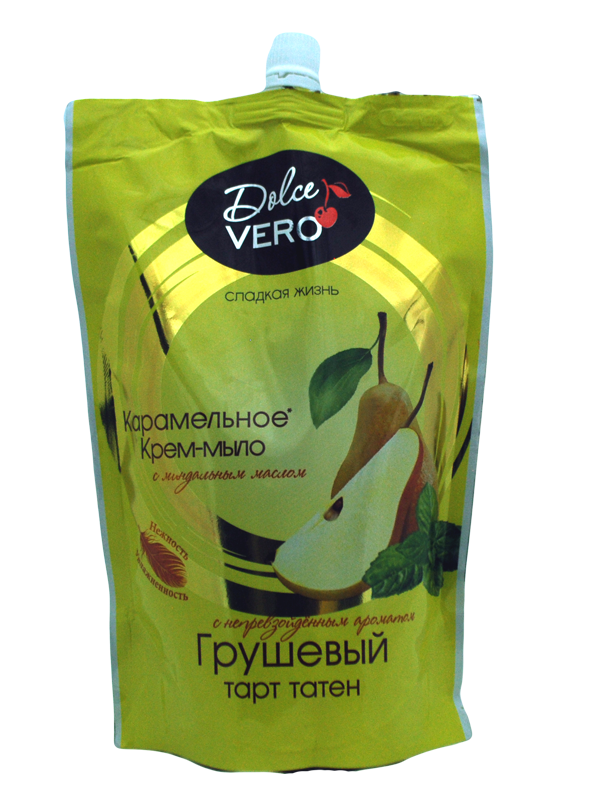 Dolce Vero Cream soap with aroma “Pear Tart-Taten” doy pack 500ml