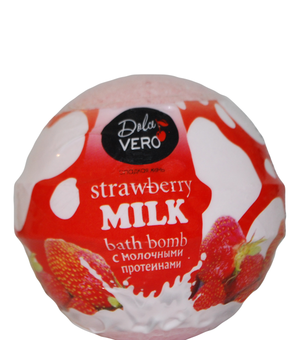 Dolce Vero Бомба для ванн «Strawberry Milk» с молочными протеинами 75г