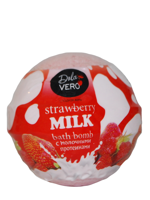 Dolce Vero Бомба для ванн «Strawberry Milk» с молочными протеинами 75г
