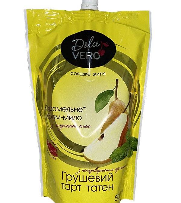 Dolce Vero Cream soap with aroma “Pear Tart-Taten” doy pack 500ml