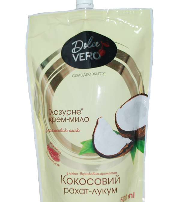 Dolce Vero Cream soap “with the aroma Coconut rahat-lukum” doy-pack 500ml