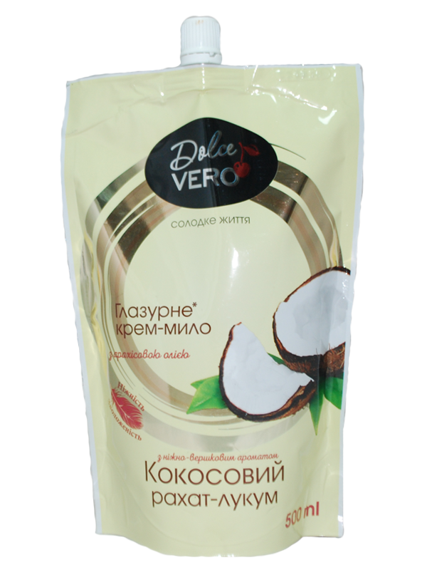 Dolce Vero Cream soap “with the aroma Coconut rahat-lukum” doy-pack 500ml