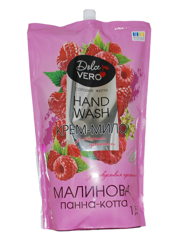 Dolce Vero Крем-мыло с ароматом «Малиновая панна-котта» дой-пак 1500мл