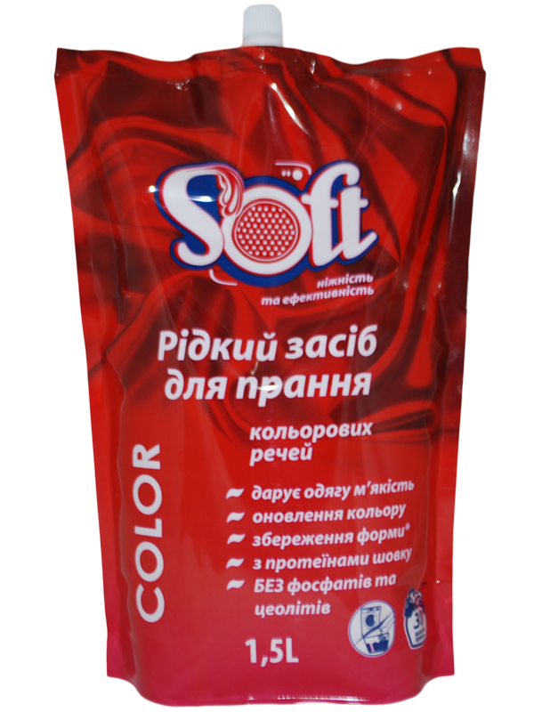SOFT liquid detergent colored fabrics, doy-pack 1500ml