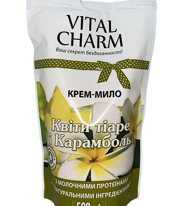 Vital Charm Рідке крем-мило «Квіти тіарі і карамбола» дой-пак