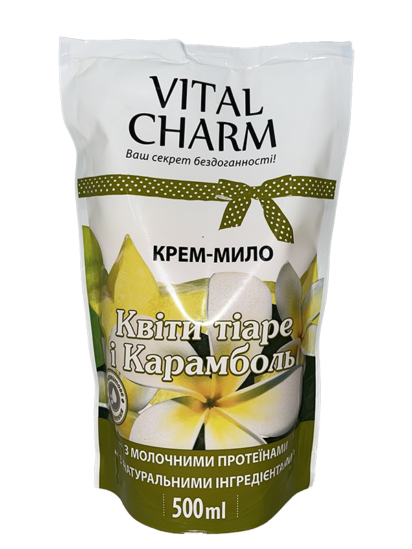 Vital Charm Рідке крем-мило «Квіти тіарі і карамбола» дой-пак